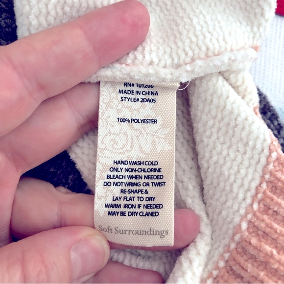 Soft surroundings chenille color block v neck sweater - Picture 5 of 5